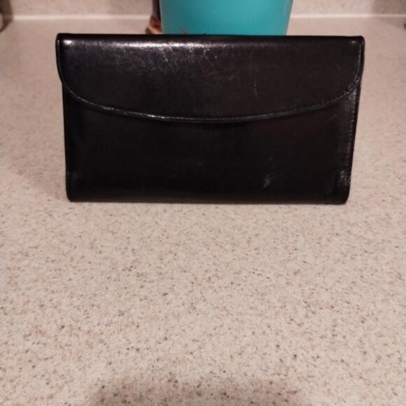 BLACK COACH TRIFOLD WALLET - Picture 1 of 10